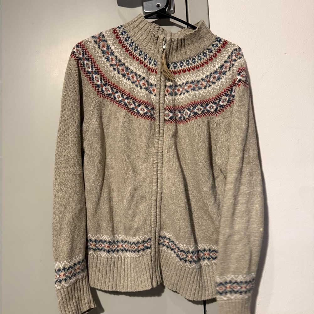 Zip Front Sweater - light green